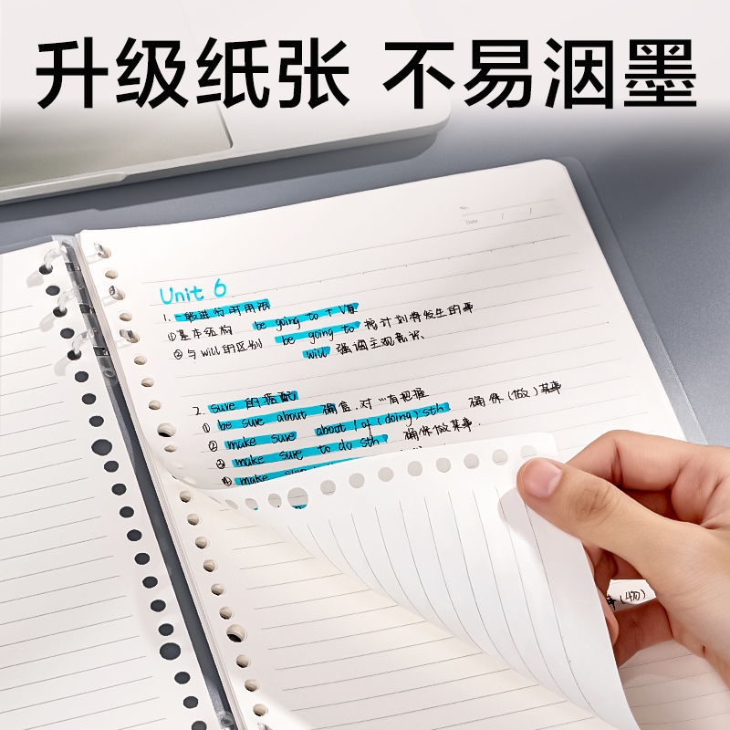 得力BDHB5-30三孔可開合活頁本-B5 40張 (透明)(本)