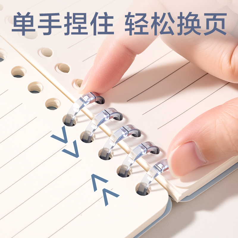 得力HB5-17五孔可開(kāi)合活頁(yè)本PP殼(藍(lán))(本)