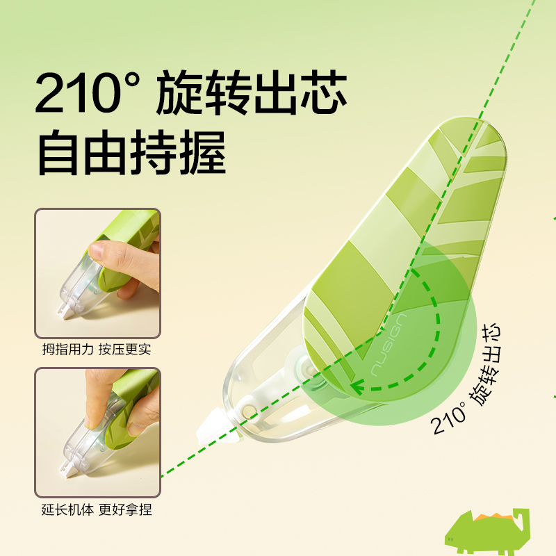 紐賽NS227-F護(hù)眼旋轉(zhuǎn)修正帶5mm*12m(草綠)(個(gè))