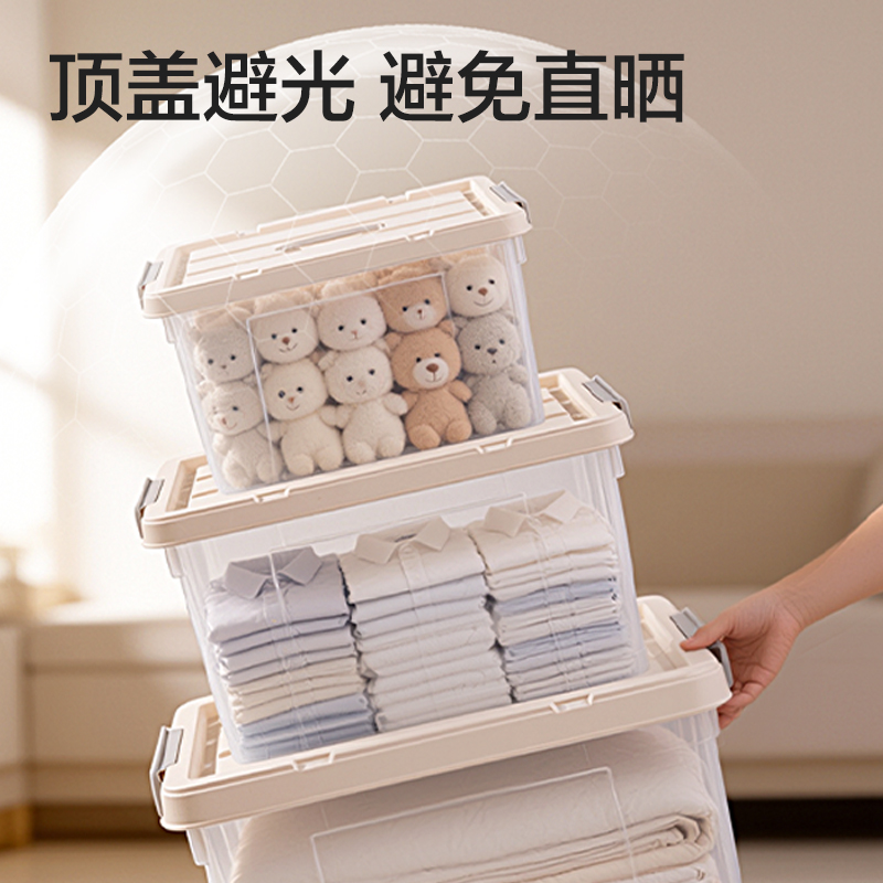 得力XDM173收納箱(27L)(透明)(個)