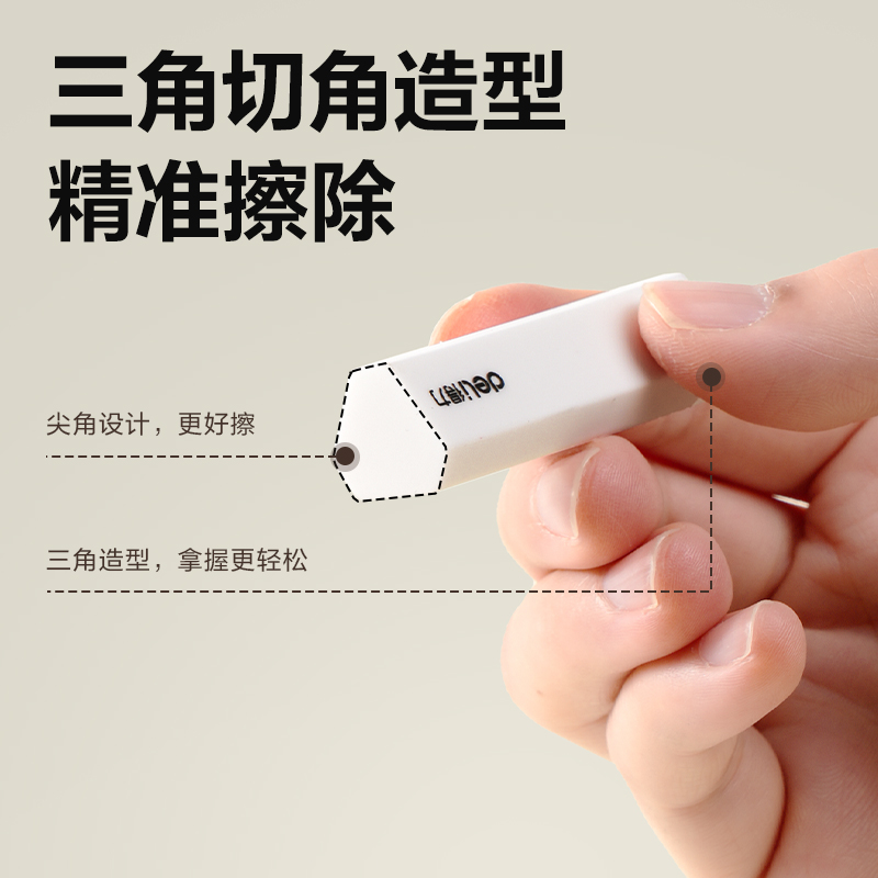 得力VP574六塊裝真集屑橡皮擦(混)(盒)