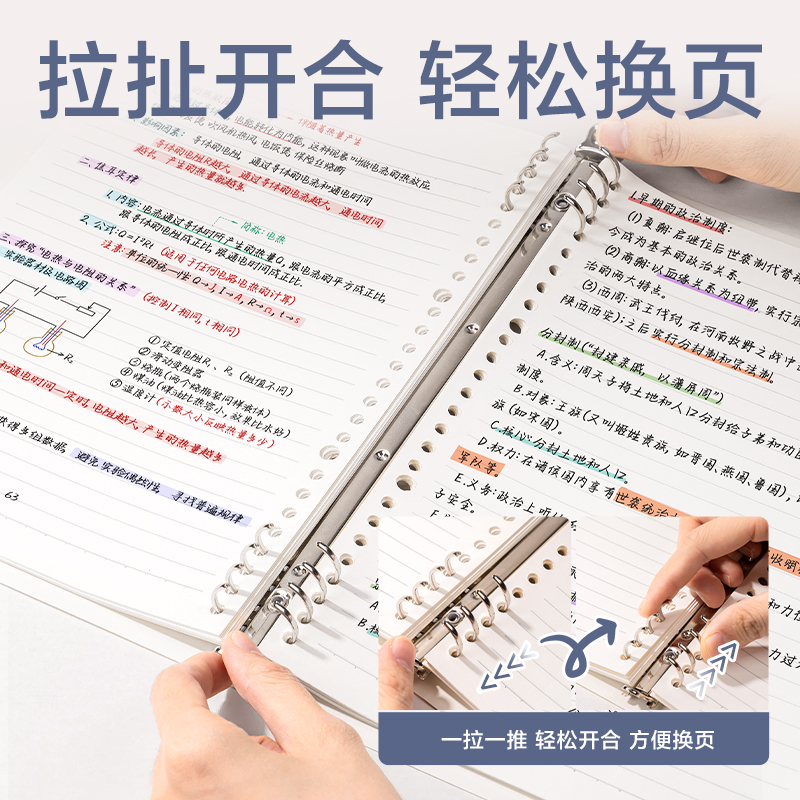 得力HB5-13活頁本PP殼(綠)(PP殼+夾具)
