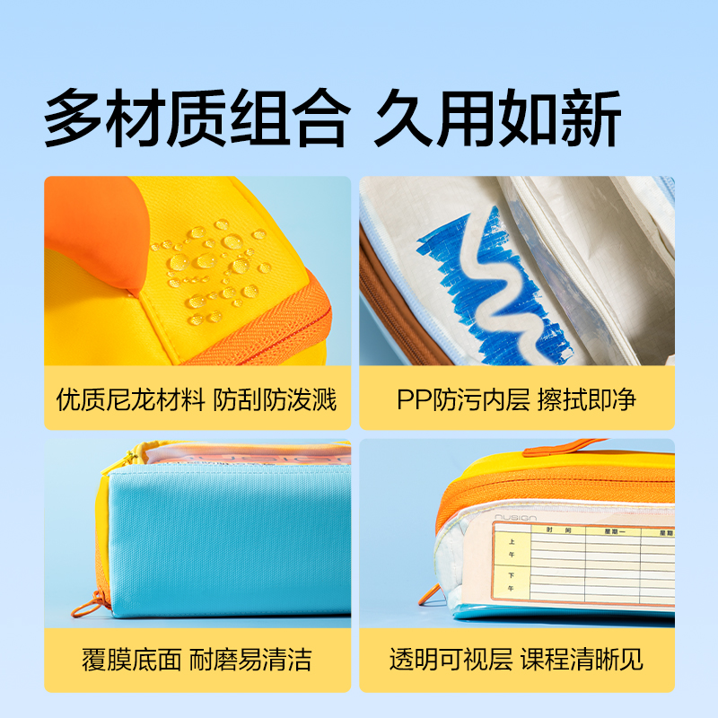 紐賽NS421-S可平攤防臟污筆袋小號(hào)(個(gè))(黃)