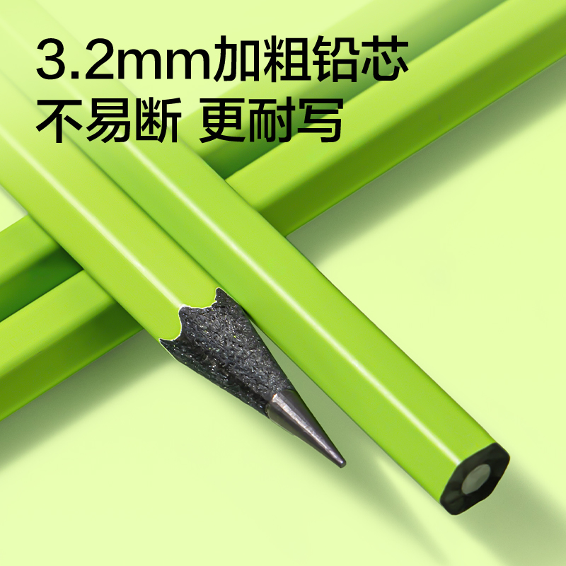 紐賽NS816-2HD六角小綠桿書寫鉛筆2H(綠)(10支/盒)