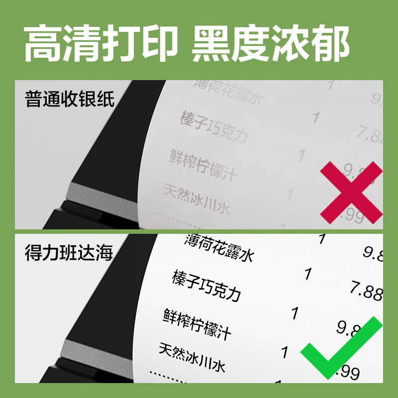 得力ZS400班達(dá)海熱敏收銀紙57*30型4.3m/卷(混)(100卷/箱)