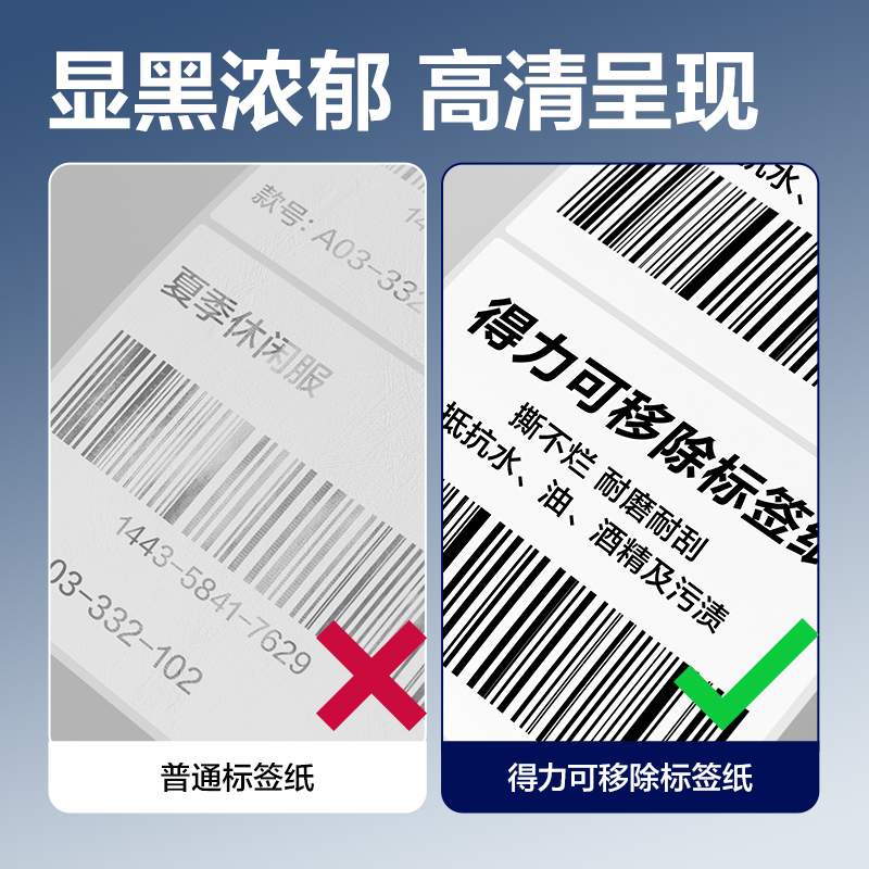 得力ZG755可移除標(biāo)簽紙100*50mm*800枚(白)(1卷/筒)