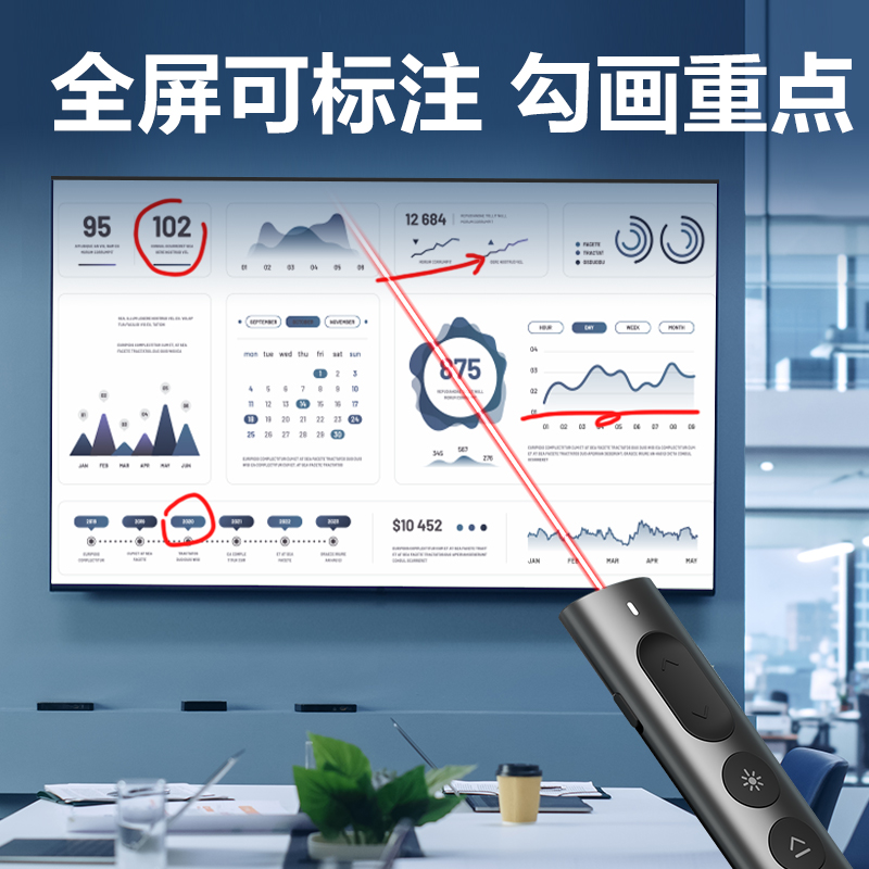得力MA223激光翻頁(yè)筆(灰)(支)
