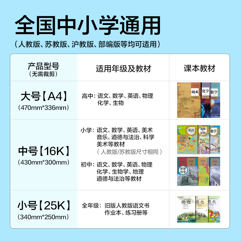 得力NS1801-25K紐賽分段式包書膜(混)（套）