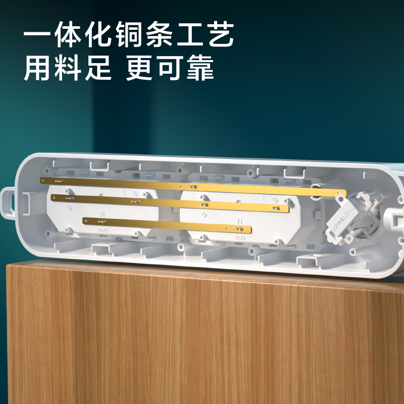 得力LU9040(03)雅白系列延長(zhǎng)線插座_4組_3米_PE袋(白)(個(gè))