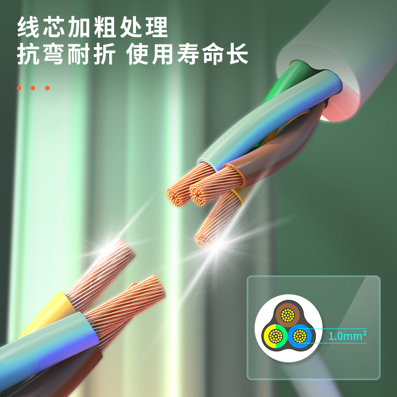 得力LU9040(03)雅白系列延長(zhǎng)線插座_4組_3米_PE袋(白)(個(gè))