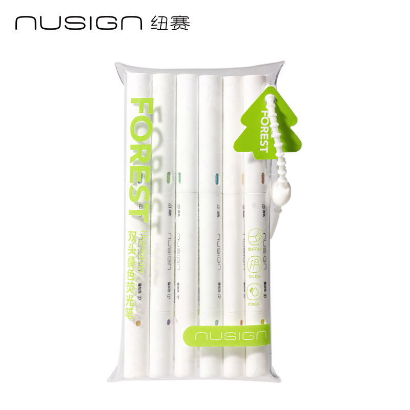 紐賽NS720-F目愈森林雙頭疊色熒光筆（混）（6支/袋）