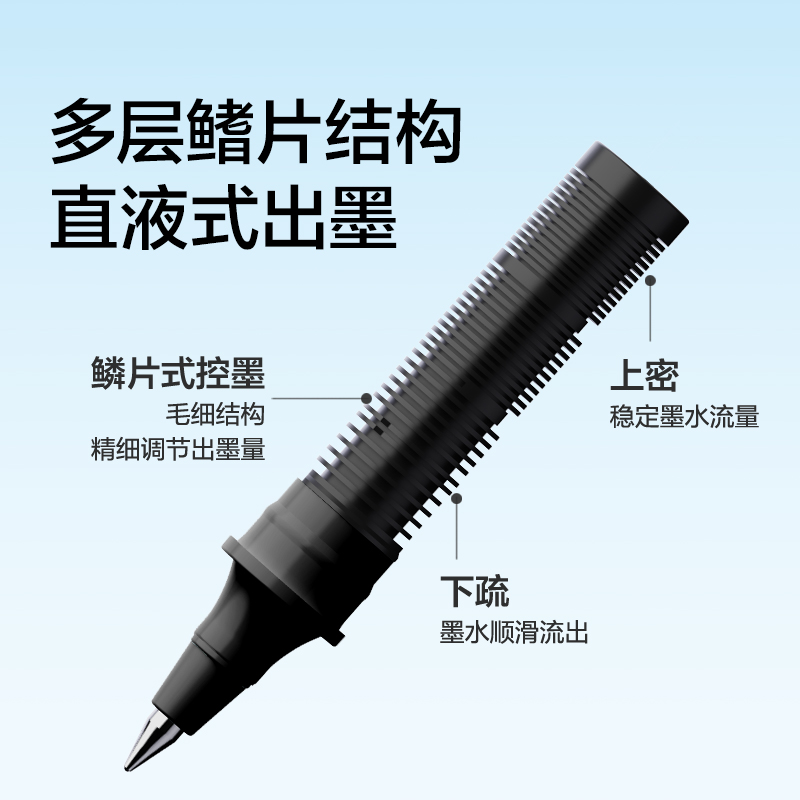 紐賽NS765 EASY大容量速干直液筆(黑)