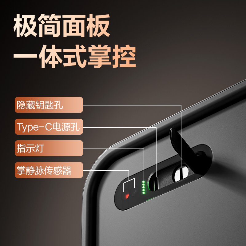 得力AE333-J掌靜脈保管箱H200(黑灰)(臺(tái))