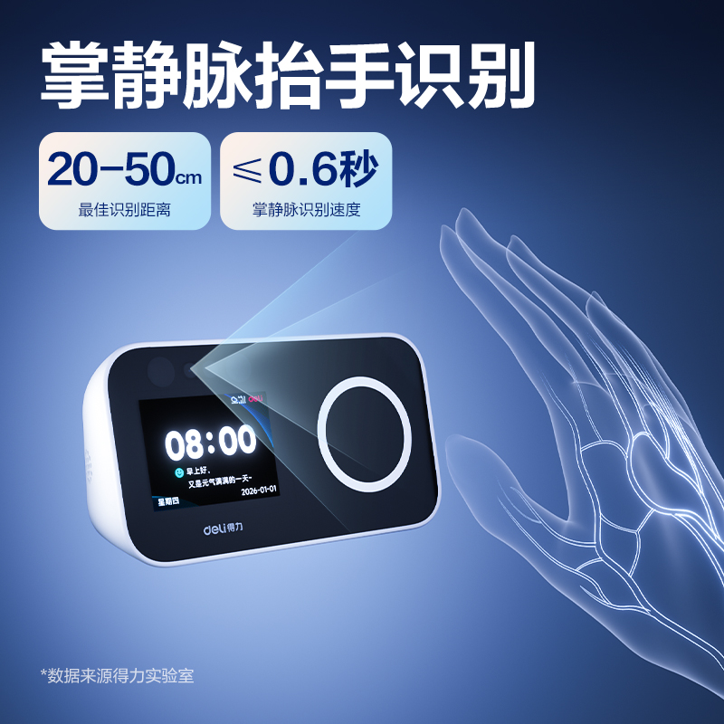 得力D35-4G智能云考勤機(白色)臺