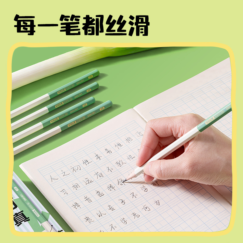 得力HC870-2B六角彩桿書寫鉛筆2B(混)(10支/盒)