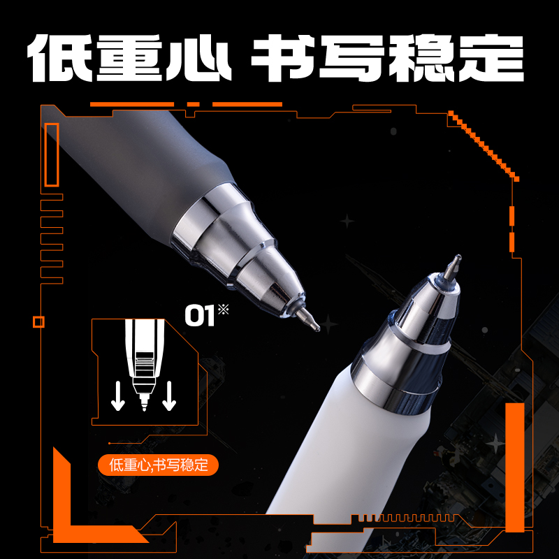 得力SA417-3速干按動(dòng)中性筆0.5mm雙球珠ST頭(黑)(3支/盒)