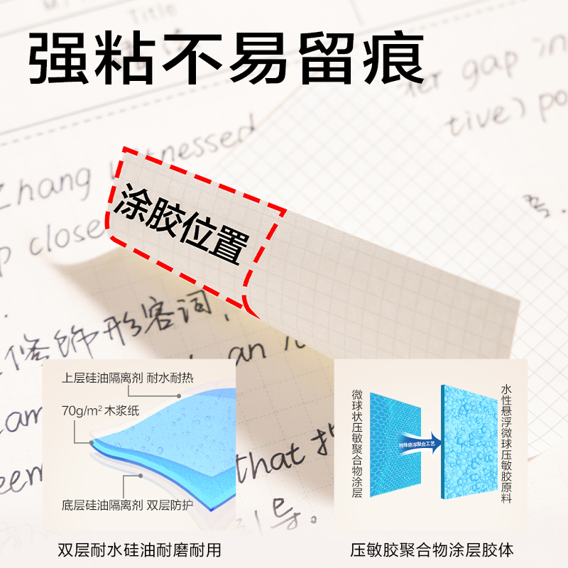 得力BT446記事貼76mm*101mm-60張(方格)(本)