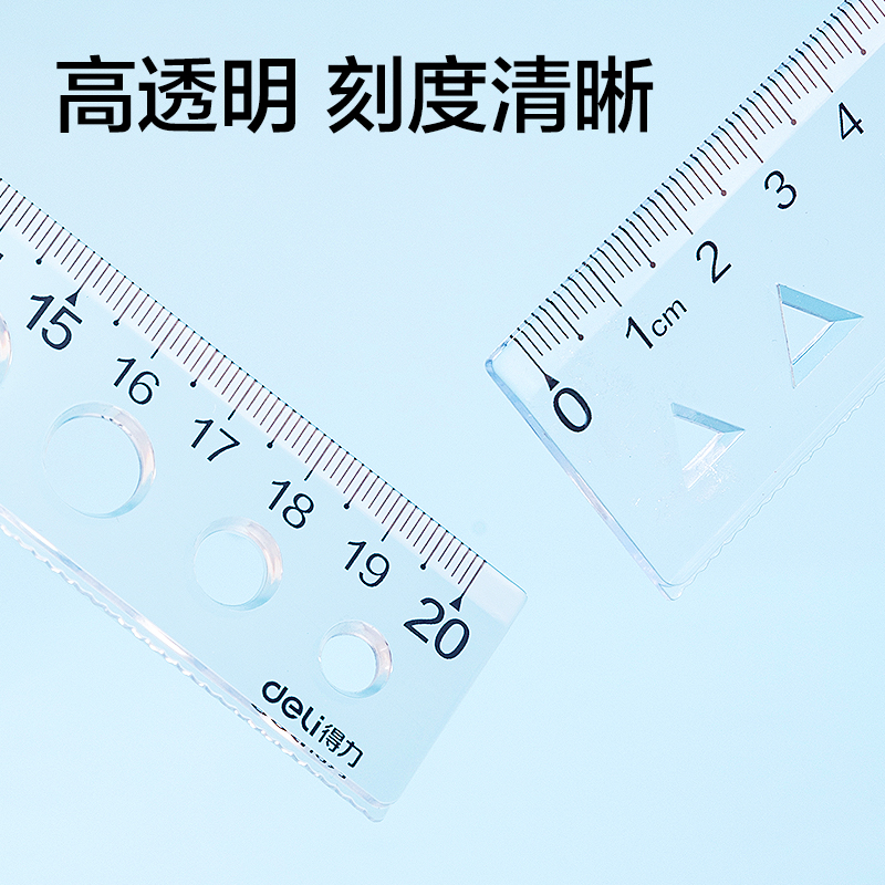 得力VC3-20T安全無異味圖形軟套尺20cm(透明)(套)