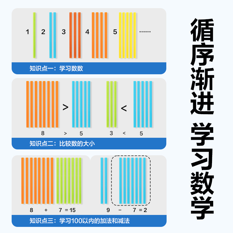 得力YX515A學具計數棒-100根加粗防滾(混)(袋)
