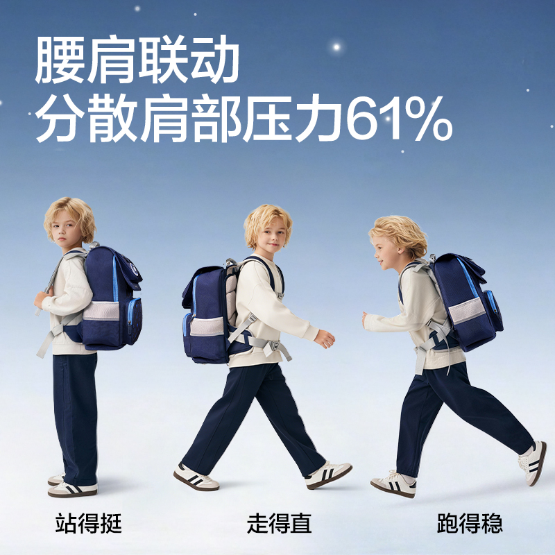得力HT653航天系列撐腰王護(hù)脊書包(藏青)(個(gè))