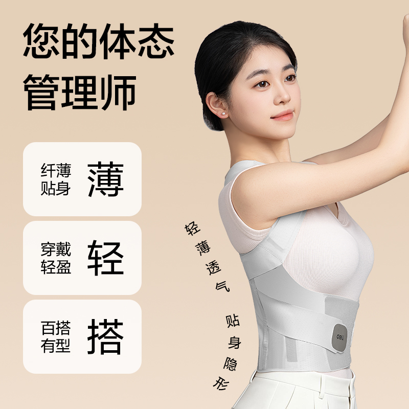 得力YX221矯姿背帶-無痕灰色L(混)(盒)