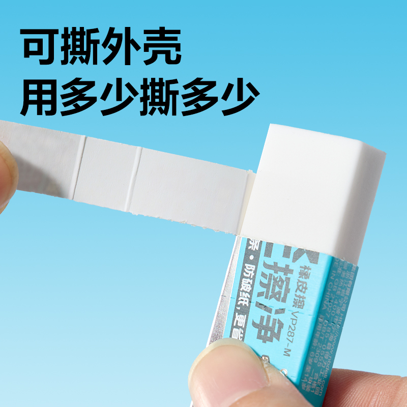 得力VP287-M輕擦凈橡皮擦中號(白)(塊)