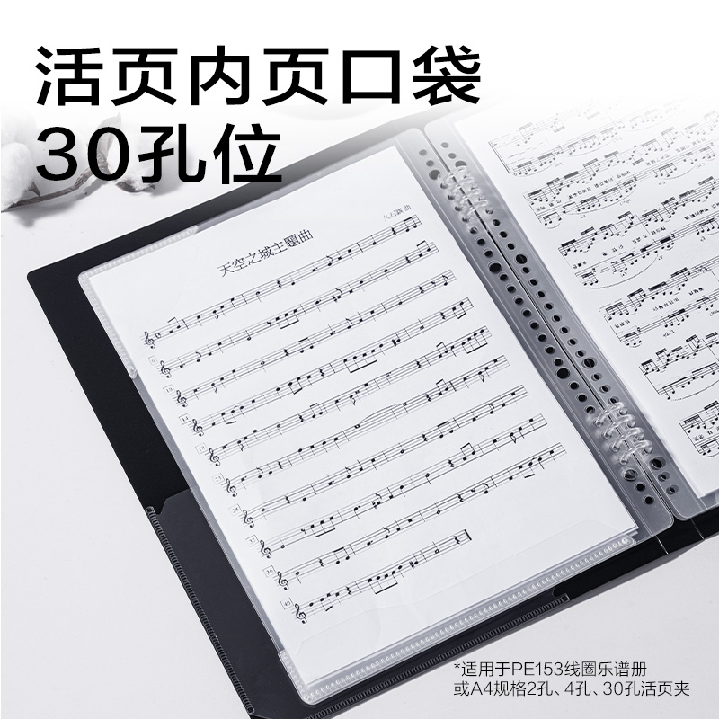 得力PE153A線圈樂(lè)譜冊(cè)內(nèi)芯補(bǔ)充裝(透明)(10個(gè)/包)