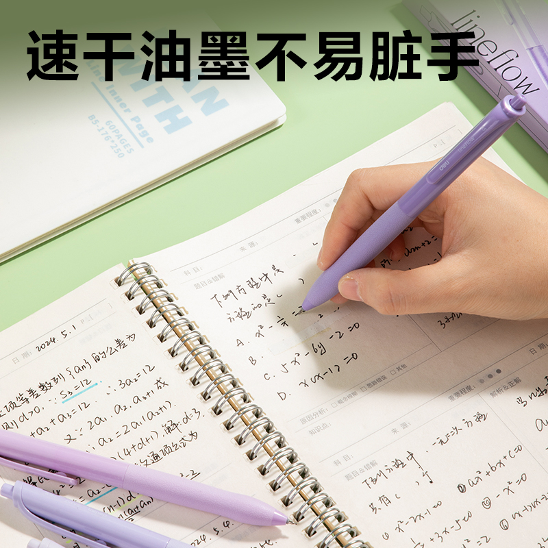 得力SA457速干按動(dòng)常規(guī)中性筆0.5mmST頭(黑)(4支/盒)