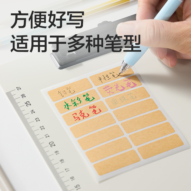得力BT500自粘性標(biāo)貼13*38mm(牛皮紙空白)(10張/包)