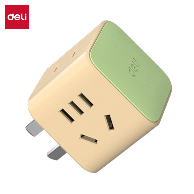 得力LU7422小魔方轉(zhuǎn)換器_2+2_彩盒(獼猴桃)(個(gè))