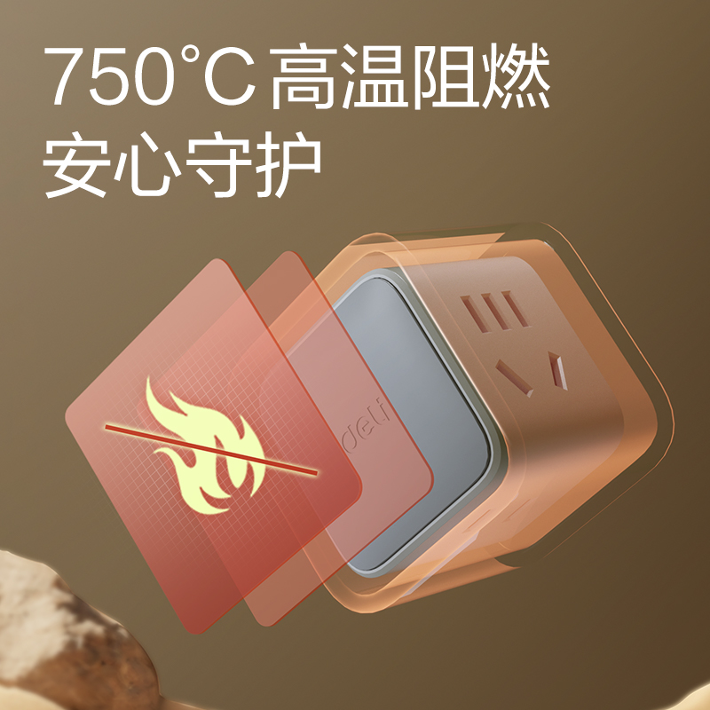 得力LU5422小魔方轉(zhuǎn)換器_2+2_彩盒(白灰)(個)