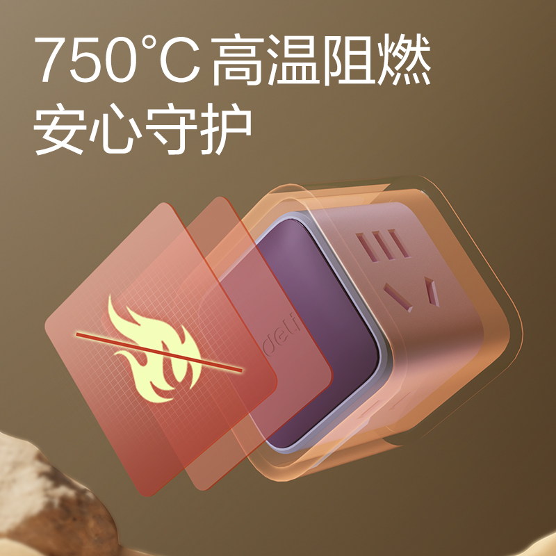 得力LU7422小魔方轉(zhuǎn)換器_2+2_彩盒(芋泥紫)(個)