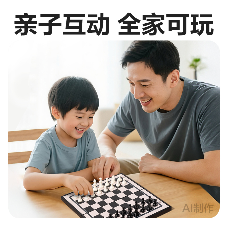 得力YW666-LG大號磁石國際象棋(混)(盒)