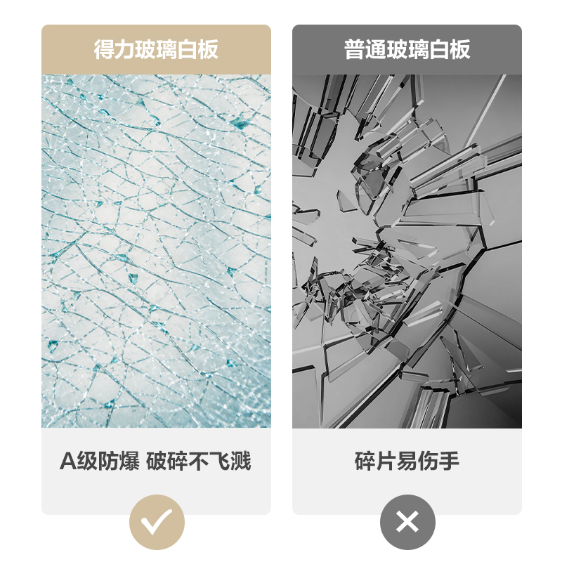 得力8737Pro_H型架手搖升降磁性玻璃白板(黑)(塊)