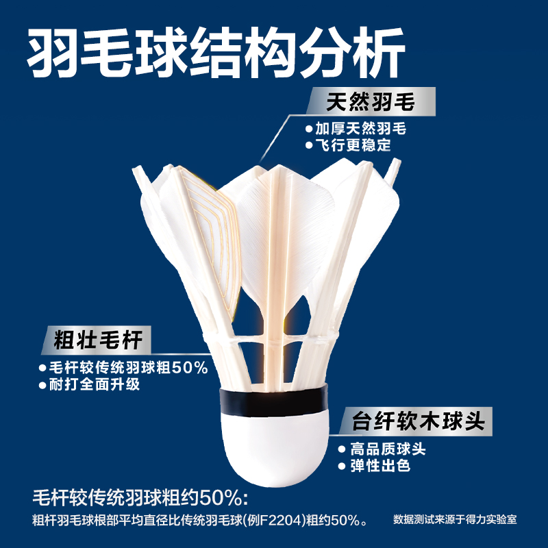 安格耐特FH111-12羽毛球-粗桿羽球(12只裝)(白)(筒)