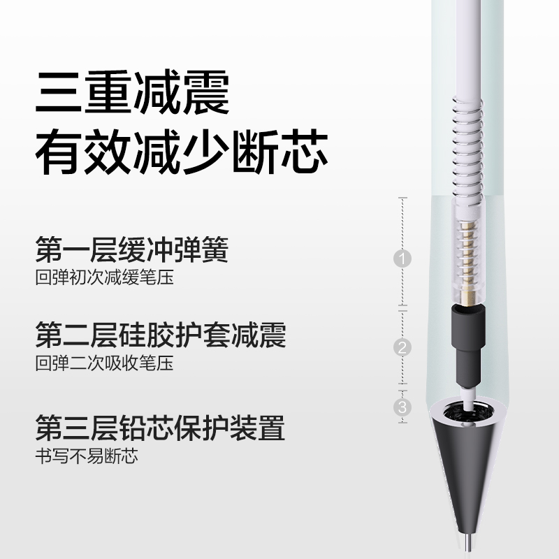 紐賽NS1101-05零度黑活動鉛筆0.5mm(瓷白色)(卡）