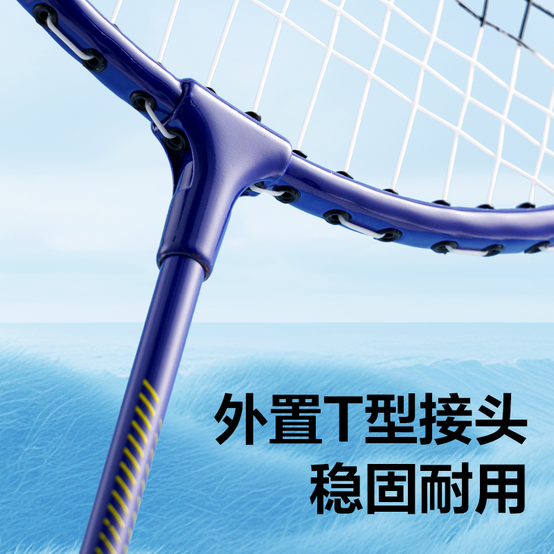 安格耐特FH122-A鐵合金羽毛球拍-帶3球-帶護(hù)套(藍(lán)紅、藍(lán)紫)(付)