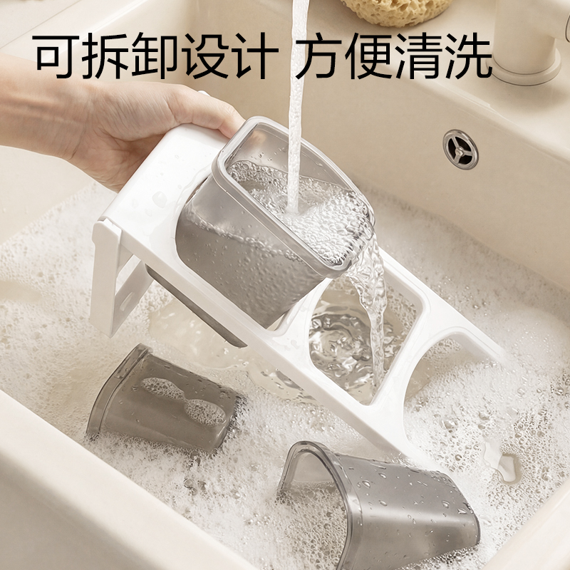 得力PK166三格斜插筆筒(白)(盒)