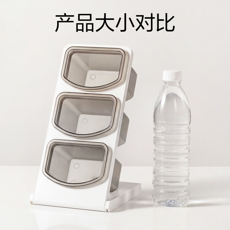 得力PK166三格斜插筆筒(白)(盒)