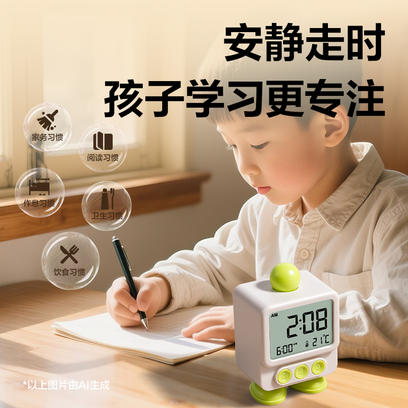 得力LE132時鐘-鬧鐘(綠)(臺)