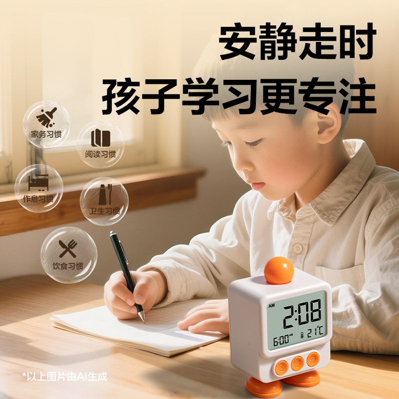 得力LE132時鐘-鬧鐘(黃)(臺)