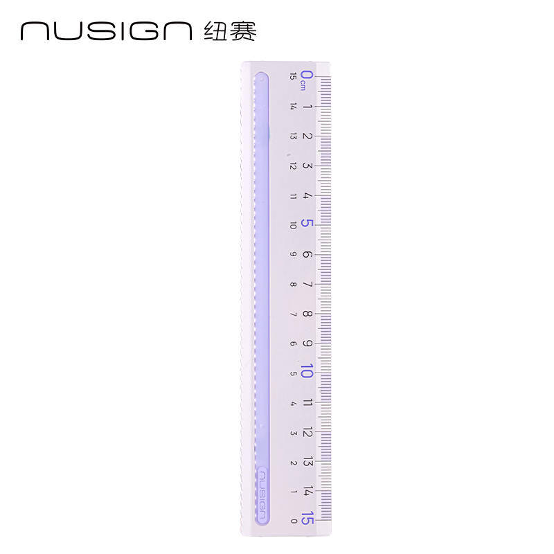 紐賽NS095-1防滑易拾取直尺-15cm（紫色）（把）