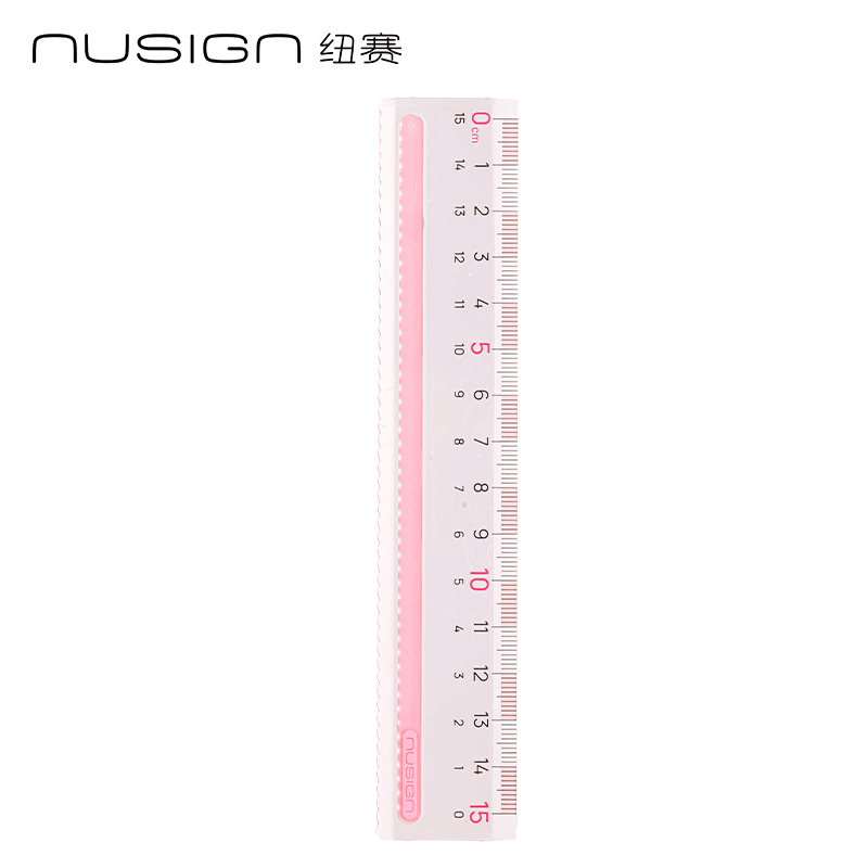 紐賽NS095-1防滑易拾取直尺-15cm（粉色）（把）