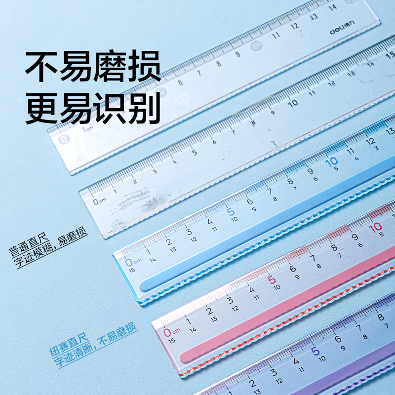 紐賽NS095-1防滑易拾取直尺-15cm（藍(lán)色）（把）