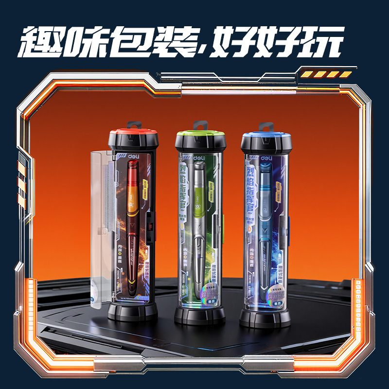 得力SS039六邊形戰(zhàn)士烈焰指揮官易水洗鋼筆EF暗尖(1筆+4墨囊/盒)(墨藍)