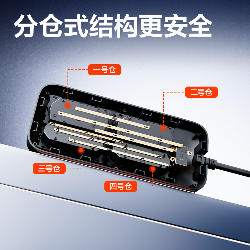 得力LU908延長線插座_8組_1.5米_彩盒(黑)(個)