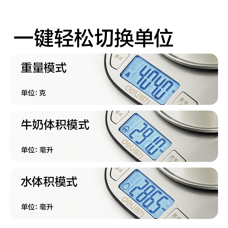 得力TE945電池款廚房秤5Kg/0.1g(銀色)(臺(tái))
