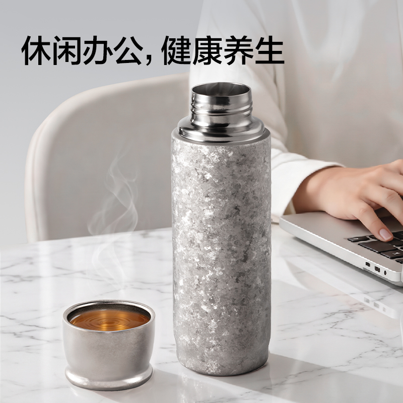 LL634水杯水壺-鈦杯銀（禮盒裝）