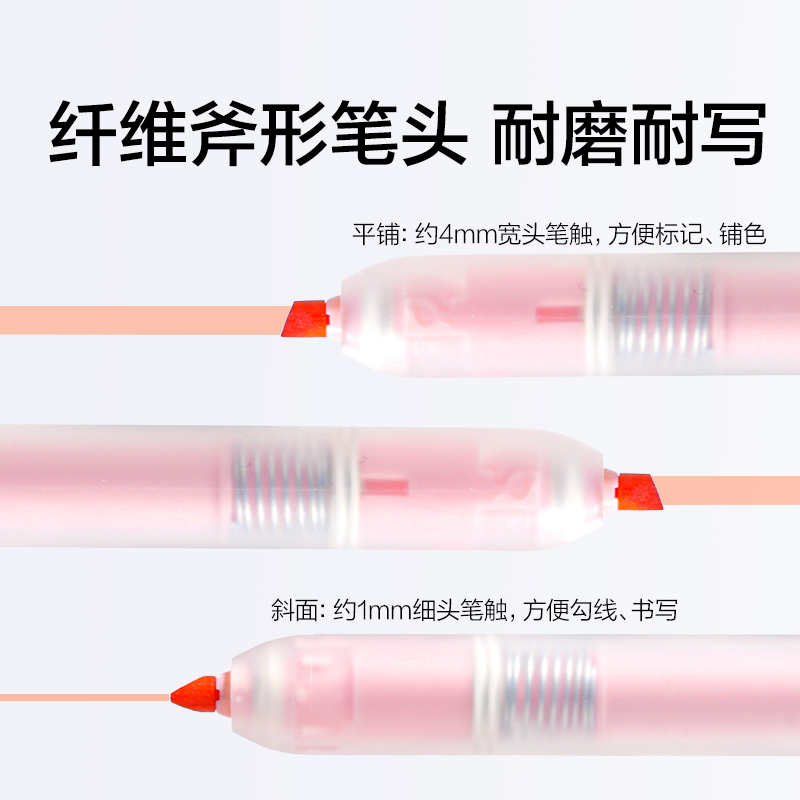 得力SK406按動熒光筆馬卡色系(支)(蜜柚橙)