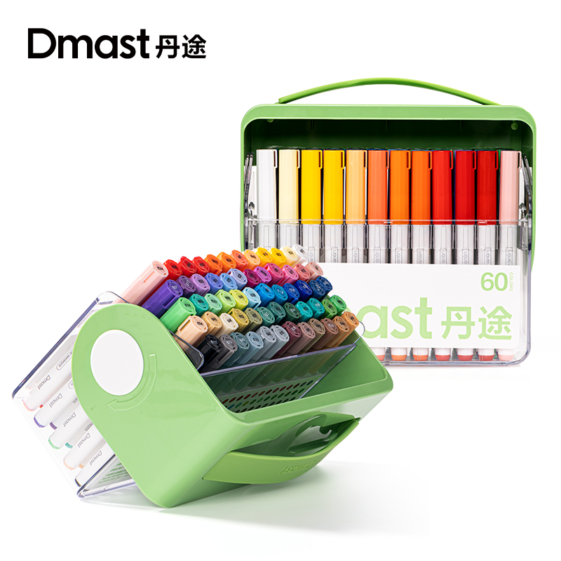 dmast丹途RM6-60PET盒直液式軟繪丙烯馬克筆(混)(60色/盒)